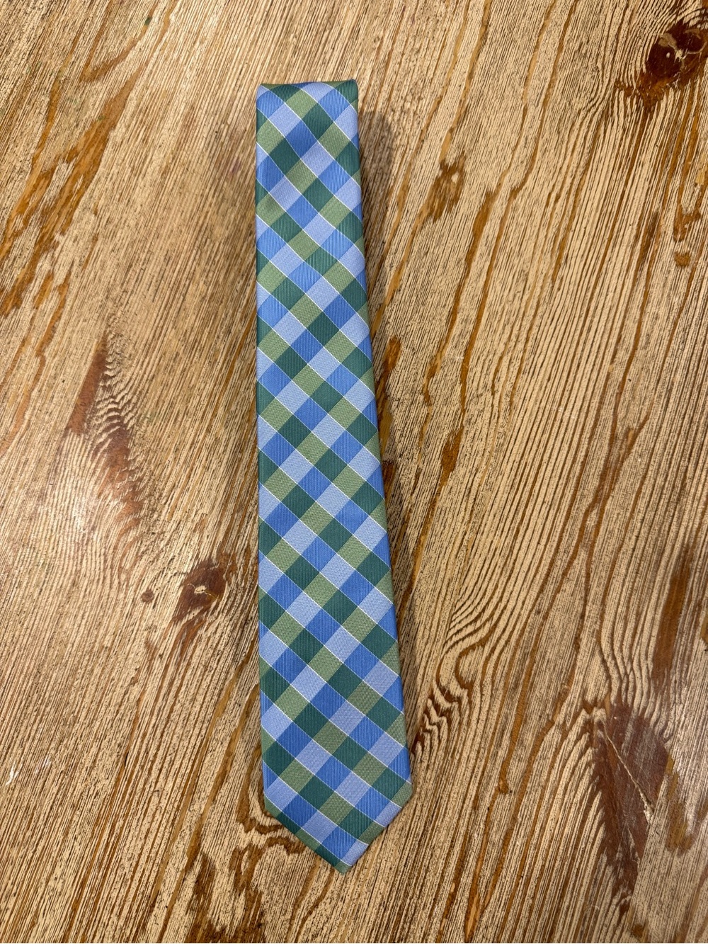 Nautica Blue and Green Plaid Men's Tie